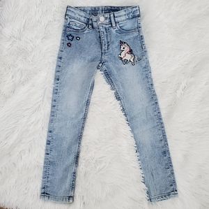 Girls Unicorn Skinny Jeans